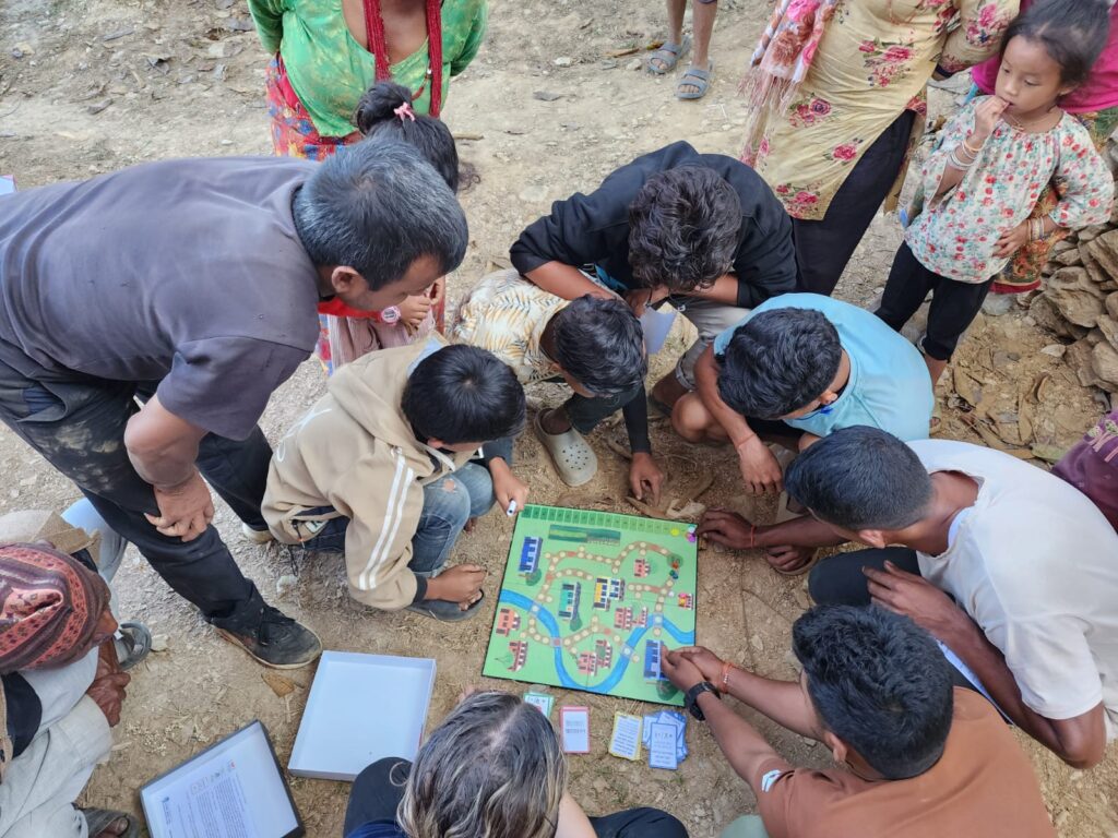 Playing the Disaster Ready! game as part of a community outreach session.